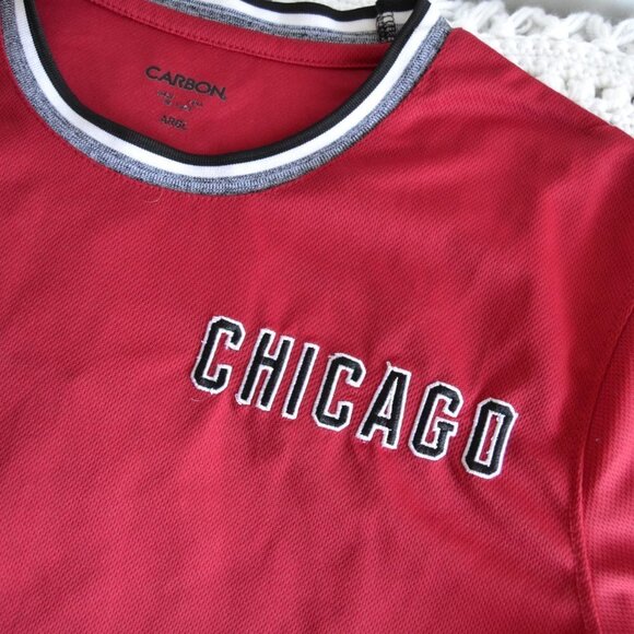 Carbon "Chicago" Embroidered Short Sleeve Jersey Tee Size Large - Picture 4 of 14